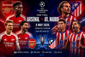 อาร์เซนอล vs แอตเลติโก มาดริด: การทำนายผลการแข่งขัน & เคล็ดลับการเดิมพัน – ยูฟ่า แชมเปียนส์ลีก – 6 พฤษภาคม 2026 (รอบรองชนะเลิศ)